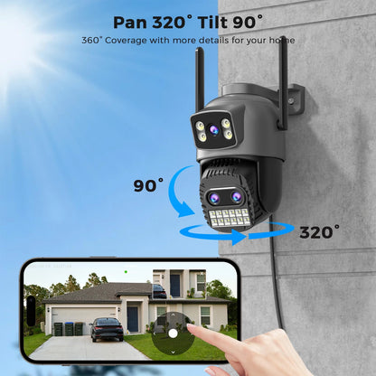 BESDER 15MP PTZ WiFi Camera – Outdoor Dual-Screen IP Cam, 10X Zoom, 10MP Security, Human Detection, O-Kam Pro