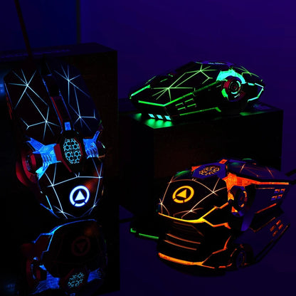 Ergonomic Wired Gaming Mouse – RGB LED Backlit, Silent Click, 3200 DPI, 6-Button USB for PC & Laptop