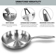 304 Stainless Steel Nonstick Frying Pan – Uncoated Steak Pan for Gas & Induction Cooktops, Durable Kitchen Cookware
