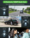 3-Channel Dash Cam – Triple Lens Car Camera with Rear View, DVR, 24H Parking Monitor, Black Box & Car Accessories