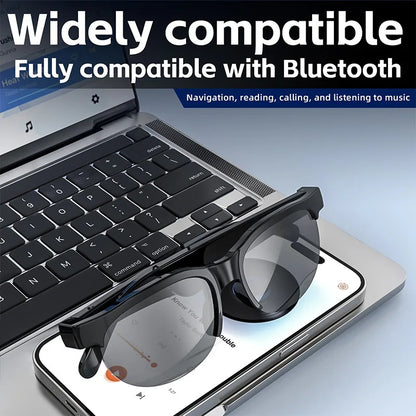 Bluetooth Smart Glasses – Wireless Sunglasses with Ear Hook Earbuds, Sports & Driving Bluetooth Headset