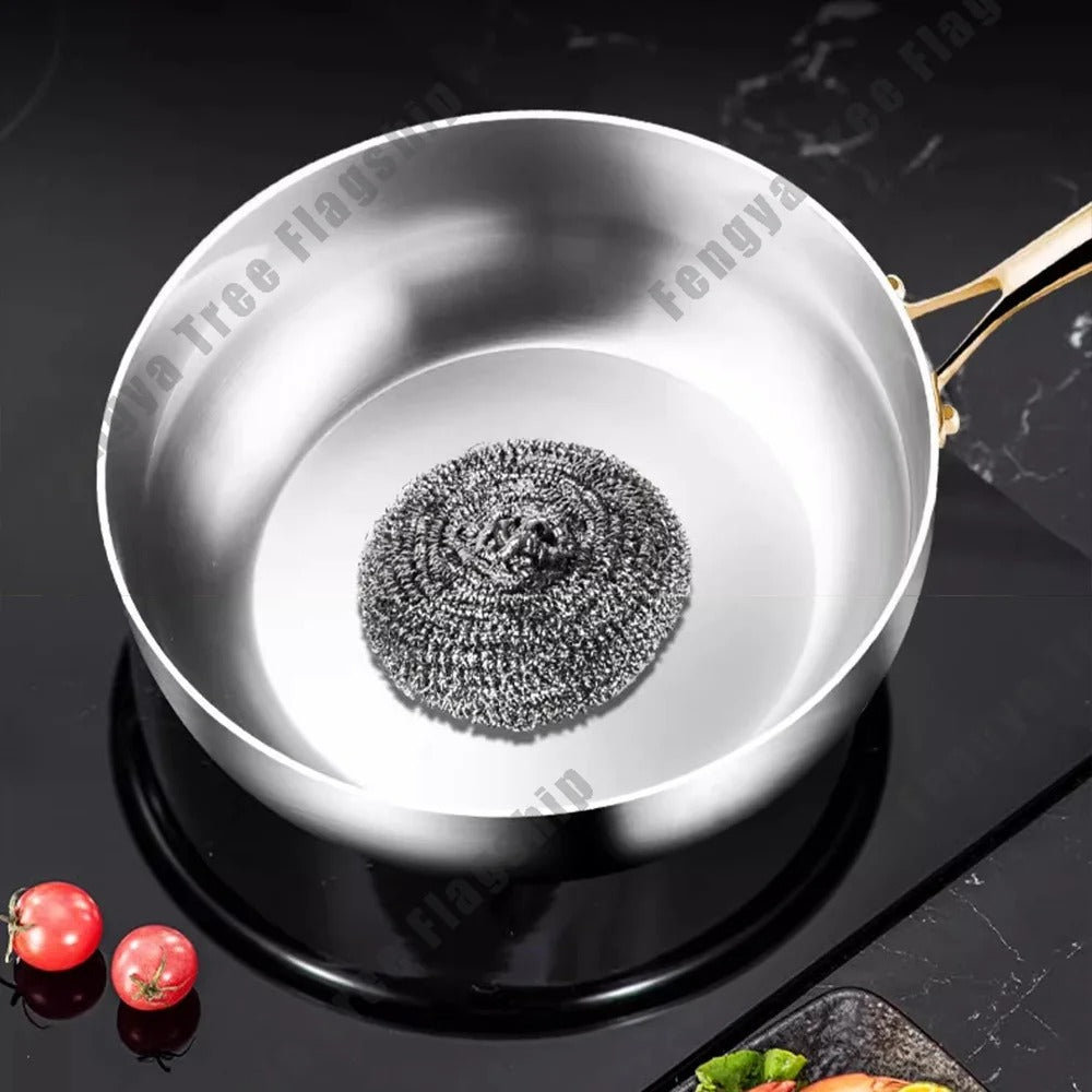 316 Stainless Steel Non-Stick Frying Pan – Deep Wok & Skillet for Gas & Induction Cooktops, Durable Kitchen Cookware