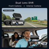 Dual-Lens Car DVR Dash Cam – 1080P FHD Vehicle Camera, Interior & Cabin Recorder, Mini Black Box