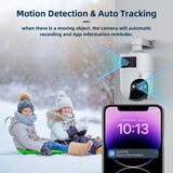 4K PTZ Outdoor IP Camera – Waterproof Dual Lens, 5G WiFi, Auto Tracking, Security & Baby Monitor