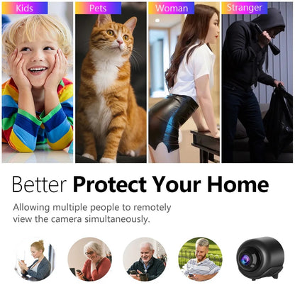 Mini Wireless WiFi Camera – Baby Monitor, Indoor Security, Night Vision, IP Surveillance Recorder