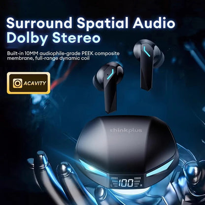 New Lenovo GM2 Pro Max Wireless Earbuds – Bluetooth 5.4, LED Display, Waterproof, Low Latency Gaming Headset