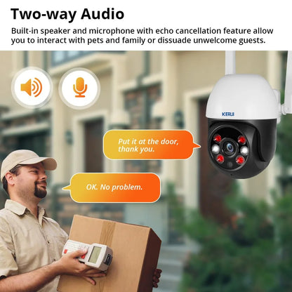 KERUI 10MP 5K PTZ WiFi Camera – 4K/8MP/5MP Dual-Lens IP Camera, Tuya Smart Outdoor CCTV Security