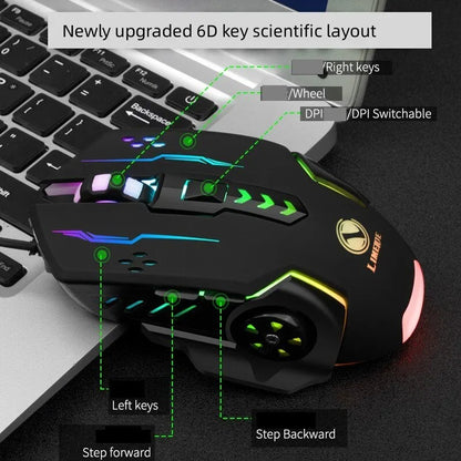 USB Wired Gaming Mouse – Mechanical, Adjustable DPI, Luminous RGB Light, Optical Mouse for PC & Laptop