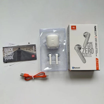 Original JBL Tune 225TWS True Wireless Earbuds – Bluetooth Stereo Headphones, Deep Bass Sound, Headset with Mic