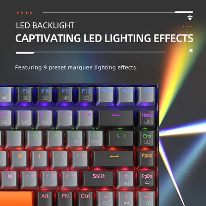 Machenike K500A-B84 75% TKL Mechanical Keyboard – Hot-Swappable, Wired Gaming Keyboard, 6-Color Backlit, 84 Keys for PC & Laptop