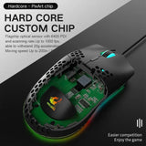 M1 Wired Lightweight Gaming Mouse – 69g Ultralight Honeycomb Shell, RGB Backlit, 6400 DPI, Ergonomic for PC, Mac & Laptop