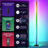 Smart RGB LED Floor Lamp – Remote & App Control, Music Sync, Timer, Corner Mood Lighting for Bedroom & Living Room