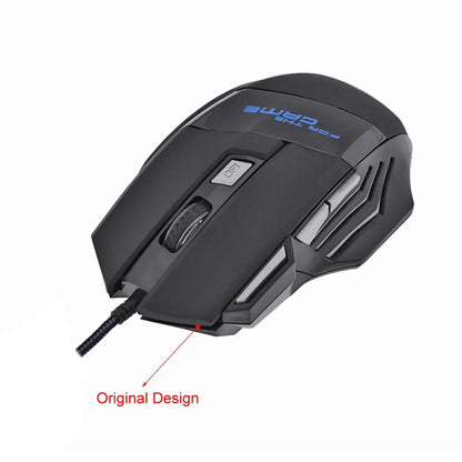 USB Wired Gaming Mouse – 7-Button, 5500 DPI, Adjustable Backlight, Ergonomic Optical Mouse for PC & Desktop Gamers