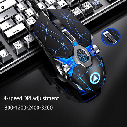 Ergonomic Wired Gaming Mouse – RGB LED Backlit, Silent Click, 3200 DPI, 6-Button USB for PC & Laptop