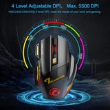 Rechargeable Bluetooth Gaming Mouse – Wireless, Ergonomic, 5500 DPI, for PC, Laptop & iPad