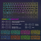 MageGee TS91 Mini 60% Gaming Keyboard – RGB Backlit, 61-Key Ultra-Compact, Ergonomic & Waterproof for Office & Gaming