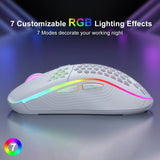 2.4G Wireless RGB Gaming Mouse – Rechargeable, Adjustable DPI, Ergonomic Honeycomb Design for Desktop & Laptop