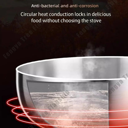 316 Stainless Steel Non-Stick Frying Pan – Deep Wok & Skillet for Gas & Induction Cooktops, Durable Kitchen Cookware