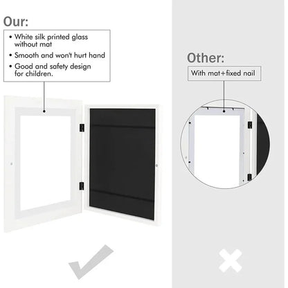 Simple Wooden Flap Photo Frame A4 Framed Picture DIY Children's Exhibition of Paintings Home Decoration Storage Rack