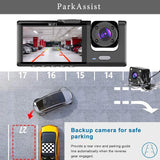 WiFi 3-Channel Mini Car DVR – 1080P FHD Dash Cam, Inside Vehicle Camera, Three-Way Recorder, Black Box