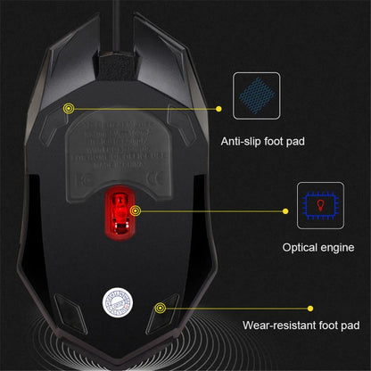 E-Sports USB Wired Gaming Mouse – 5000 DPI, Colorful LED, Optical Mouse for PC & Laptop