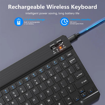 Bluetooth Wireless Keyboard & Mouse – Compatible with iOS, Android, Windows, iPad Air/Mini/Pro, Multi-Language Support (Spanish, Korean, Portuguese, Russian)