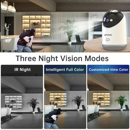 Lenovo 3MP 5G WiFi Smart Mini PTZ Camera – Indoor Security, Auto Tracking, Wireless Baby Monitor & CCTV