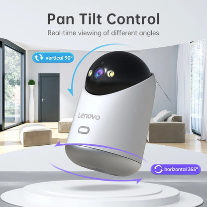 Lenovo 5MP WiFi Smart Camera – Indoor Wireless IP Cam, Auto-Tracking, CCTV Security & Baby Monitor