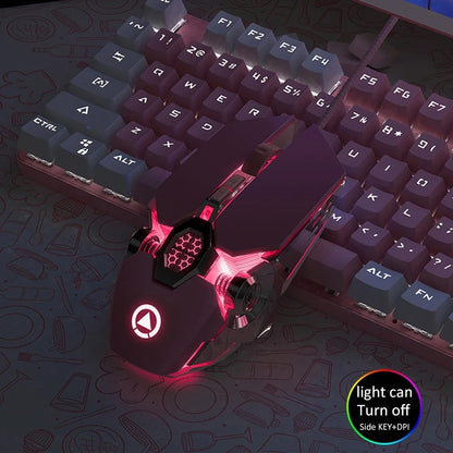 Ergonomic Wired Gaming Mouse – RGB LED Backlit, Silent Click, 3200 DPI, 6-Button USB for PC & Laptop