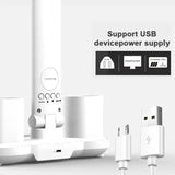 180° Rotating LED Desk Lamp – Rechargeable, Dimmable, Foldable Clock Light, Eye Protection, USB-Powered Night Lamp