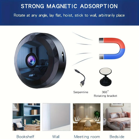 Mini Wireless WiFi Security Camera – Night Vision, Motion Detection, Rechargeable Battery, Easy Mount, App-Controlled