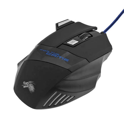 USB Wired Gaming Mouse – 7-Button, 5500 DPI, Adjustable Backlight, Ergonomic Optical Mouse for PC & Desktop Gamers