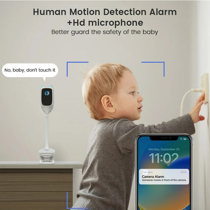 4MP 2K WiFi Baby Monitor – Cry Detection, 360° Rotation, Full-Color Night Vision, Indoor Security Camera