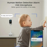 4MP 2K WiFi Baby Monitor – Cry Detection, 360° Rotation, Full-Color Night Vision, Indoor Security Camera