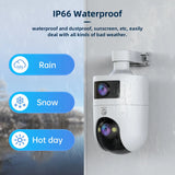 4K PTZ Outdoor IP Camera – Waterproof Dual Lens, 5G WiFi, Auto Tracking, Security & Baby Monitor