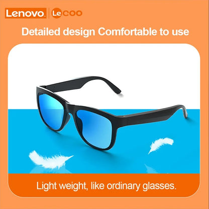New Lenovo Lecoo C8 Smart Glasses – Wireless Bluetooth Sunglasses with HD Mic, Sports Headset & Hands-Free Calling