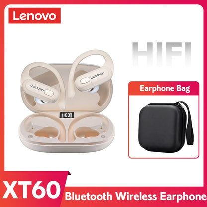 Lenovo ERAZER XT60 Sports Earbuds – Wireless Bluetooth Headphones, HiFi Sound, Noise Reduction, Earhook Design, Mic Headset