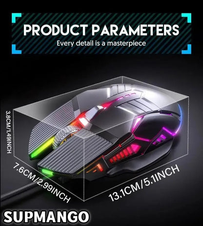 GM6 Wired Gaming Mouse – RGB LED Backlit, Ergonomic Design, for PC & Laptop Gamers