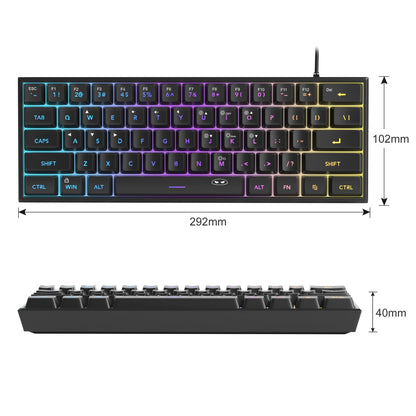 MageGee TS91 Mini 60% Gaming Keyboard – RGB Backlit, 61-Key Ultra-Compact, Ergonomic & Waterproof for Office & Gaming