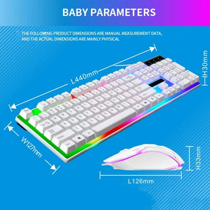 RGB Gaming Keyboard and Mouse Combo – 104-Key Wired LED Backlit Set for PC, Laptop, Desktop & Tablet