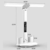 180° Rotating LED Desk Lamp – Rechargeable, Dimmable, Foldable Clock Light, Eye Protection, USB-Powered Night Lamp