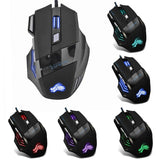 USB Wired Gaming Mouse – 7-Button, 5500 DPI, Adjustable Backlight, Ergonomic Optical Mouse for PC & Desktop Gamers