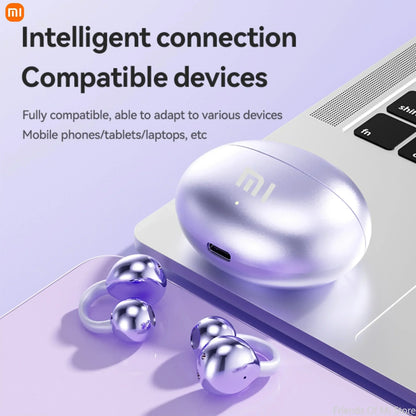 Xiaomi Open-Ear Clip Earbuds – ENC Noise-Canceling Wireless Bluetooth 5.4 Headphones with Mic for Android & iOS