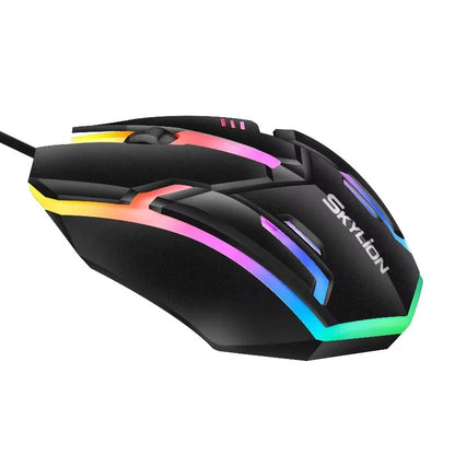 F1 Wired Gaming & Office Mouse – 3 Keys, Colorful Lighting, Compatible with Windows & macOS