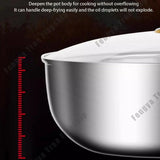 316 Stainless Steel Non-Stick Frying Pan – Deep Wok & Skillet for Gas & Induction Cooktops, Durable Kitchen Cookware