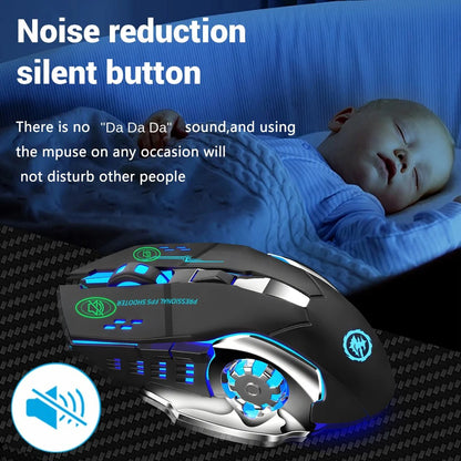 2.4G USB Wireless Bluetooth Mouse – Silent, Ergonomic, Rechargeable, Backlit Office & Gaming Mouse for PC, Laptop & MacBook
