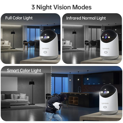 Lenovo 5MP WiFi Smart Camera – Indoor Wireless IP Cam, Auto-Tracking, CCTV Security & Baby Monitor