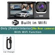 WiFi 3-Channel Mini Car DVR – 1080P FHD Dash Cam, Inside Vehicle Camera, Three-Way Recorder, Black Box
