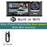 WiFi 3-Channel Mini Car DVR – 1080P FHD Dash Cam, Inside Vehicle Camera, Three-Way Recorder, Black Box