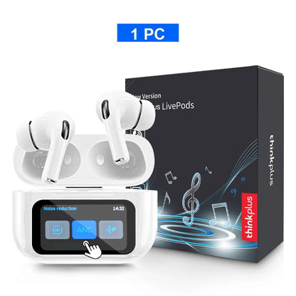 Original ThinkPlus Wireless Earbuds – Bluetooth ANC Noise Reduction, HD Mic, LED Touch Screen, Gaming & Calling Earphones